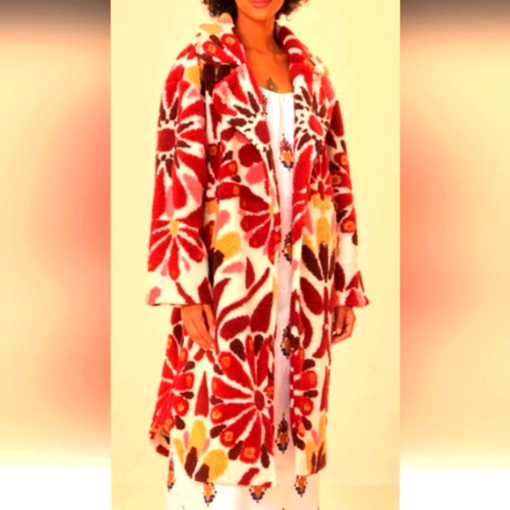 Ainika Flowers Fleece Coat